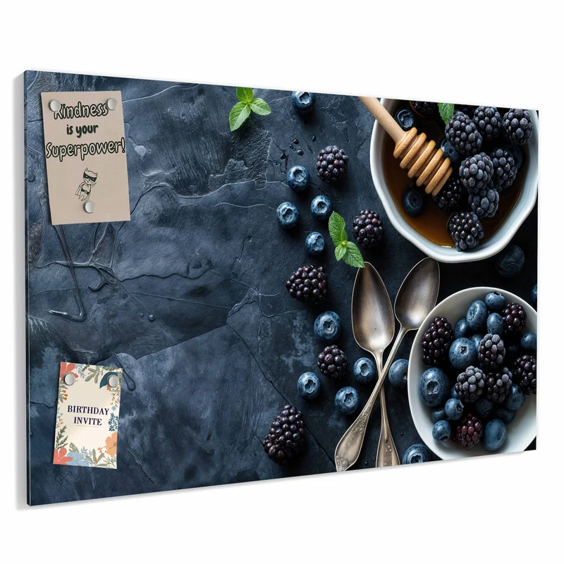 Metall Magnettafel - Beeren mit Honig
