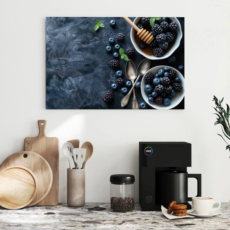 Metall Magnettafel - Beeren mit Honig