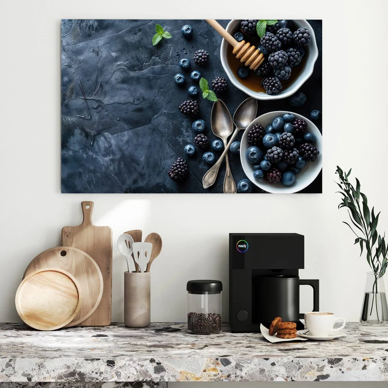 Metall Magnettafel - Beeren mit Honig