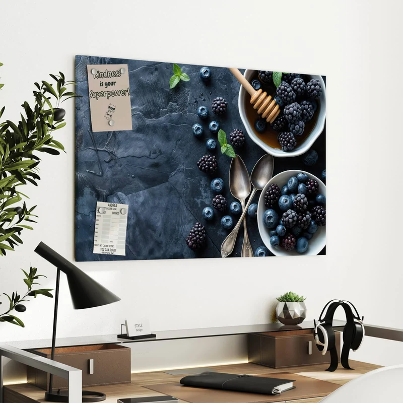 Metall Magnettafel - Beeren mit Honig