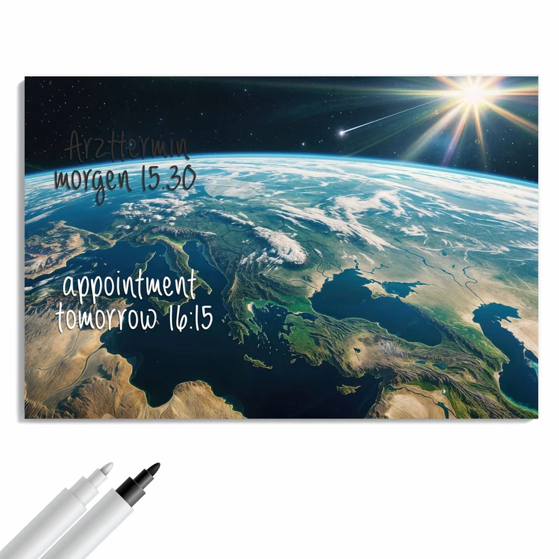 Metall Magnettafel - Blauer Planet