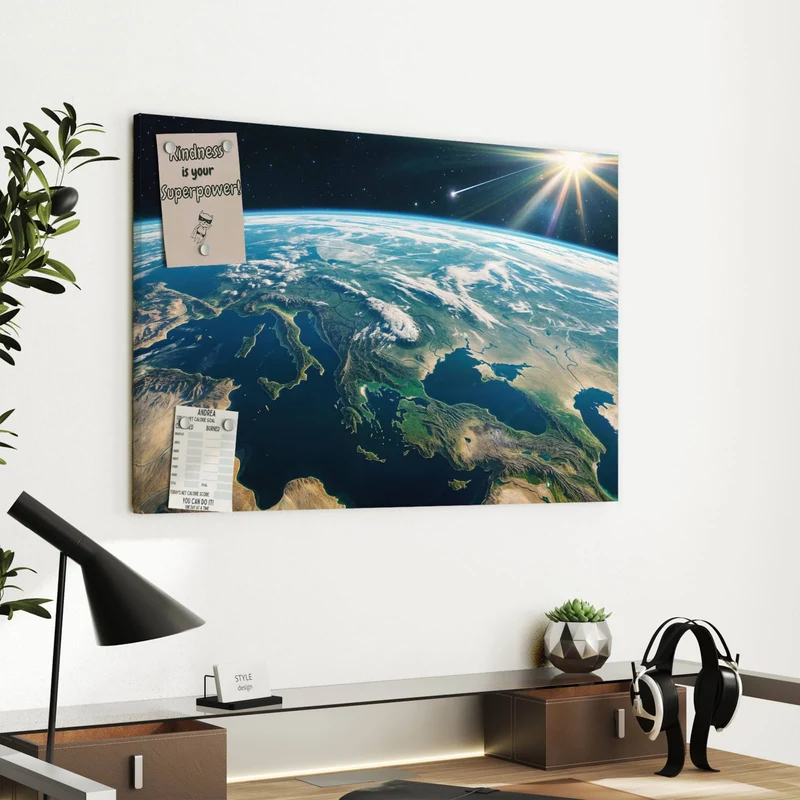 Metall Magnettafel - Blauer Planet