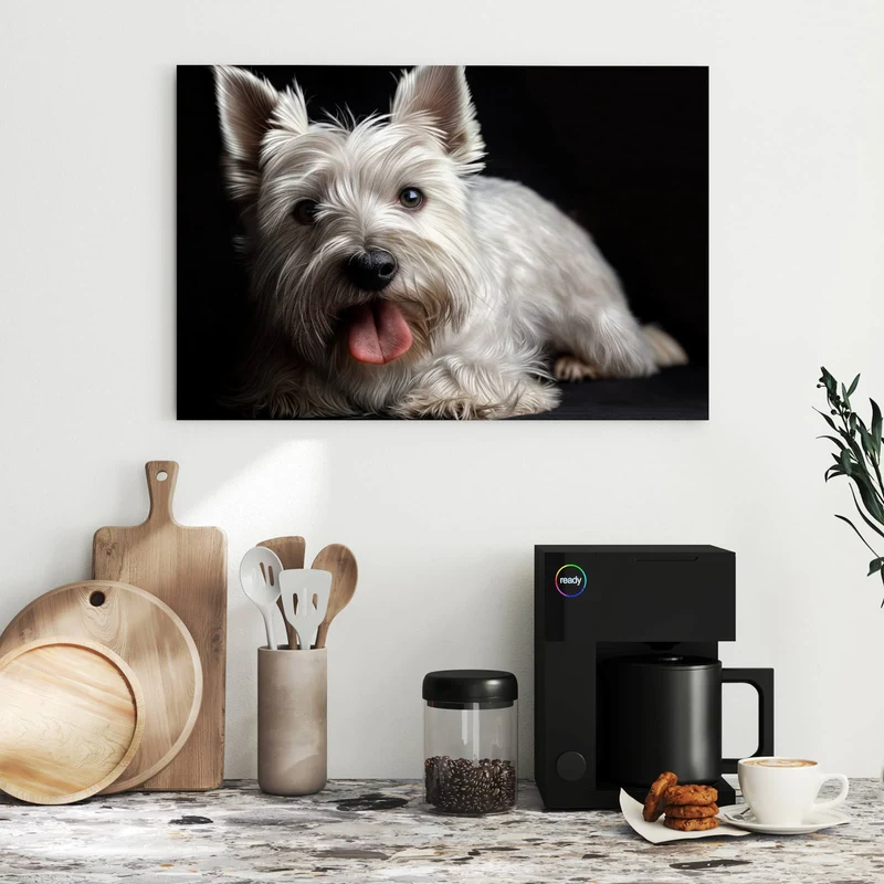 Metall Magnettafel - Weißer Terrier