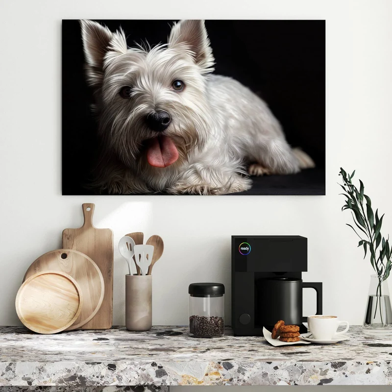 Metall Magnettafel - Weißer Terrier