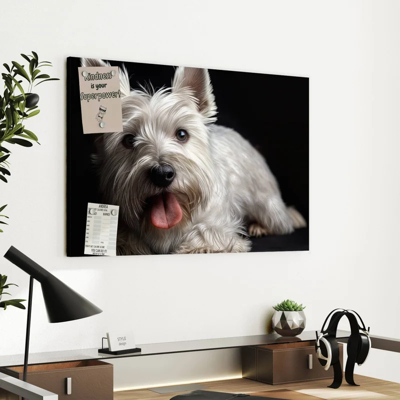 Metall Magnettafel - Weißer Terrier