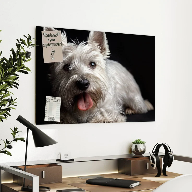 Metall Magnettafel - Weißer Terrier