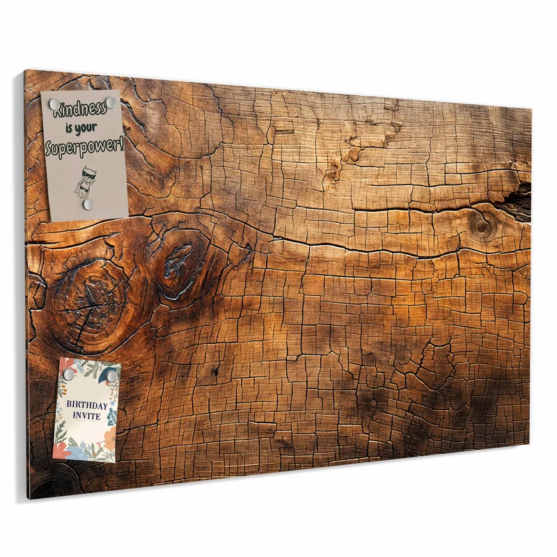 Metall Magnettafel - Vintage Holzmaserung