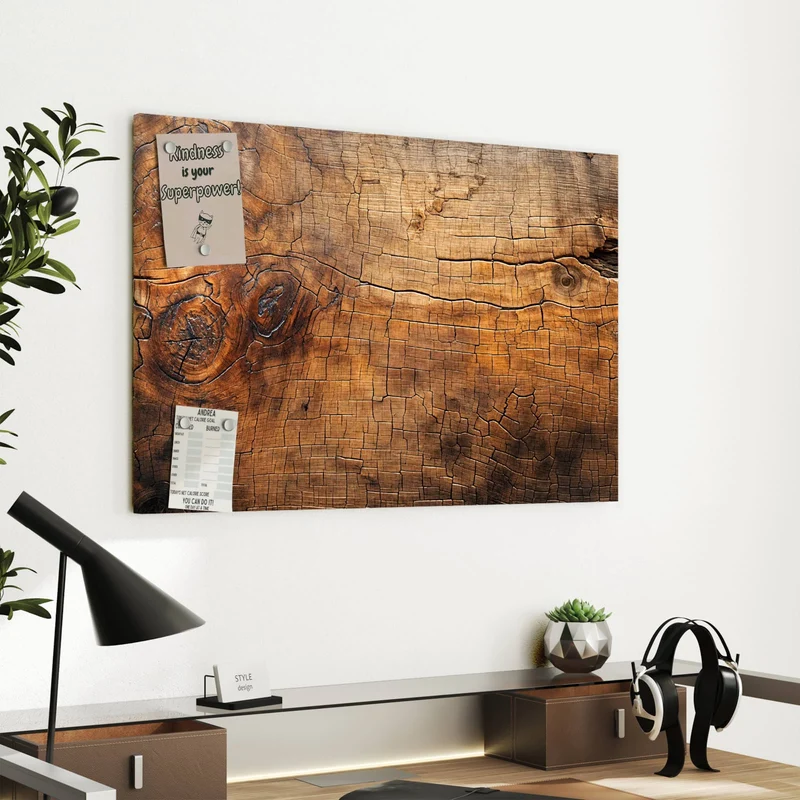 Metall Magnettafel - Vintage Holzmaserung