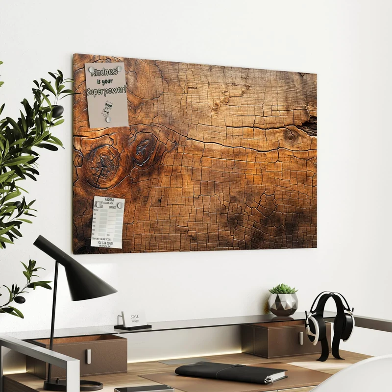 Metall Magnettafel - Vintage Holzmaserung