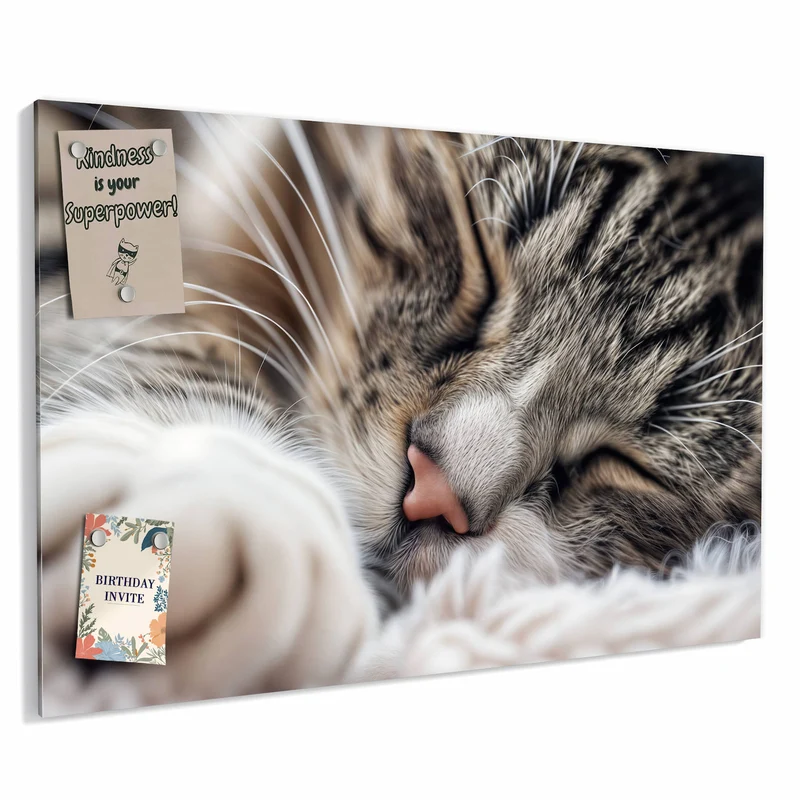 Metall Magnettafel - Schlafende Katze