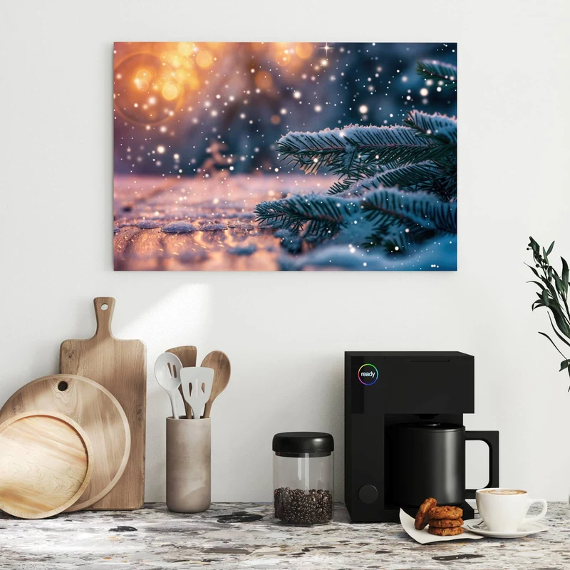 Metall Magnettafel - Winterliche Tannenzweige