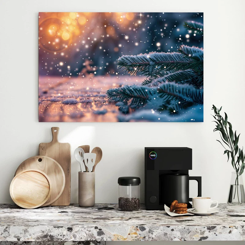Metall Magnettafel - Winterliche Tannenzweige