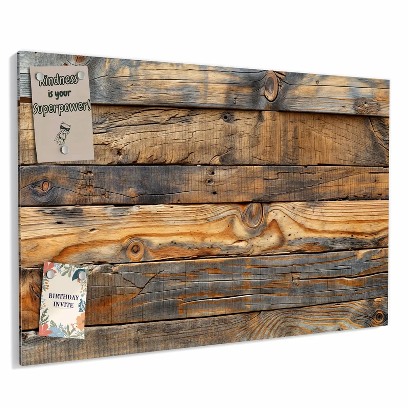 Metall Magnettafel - Holzwandoptik