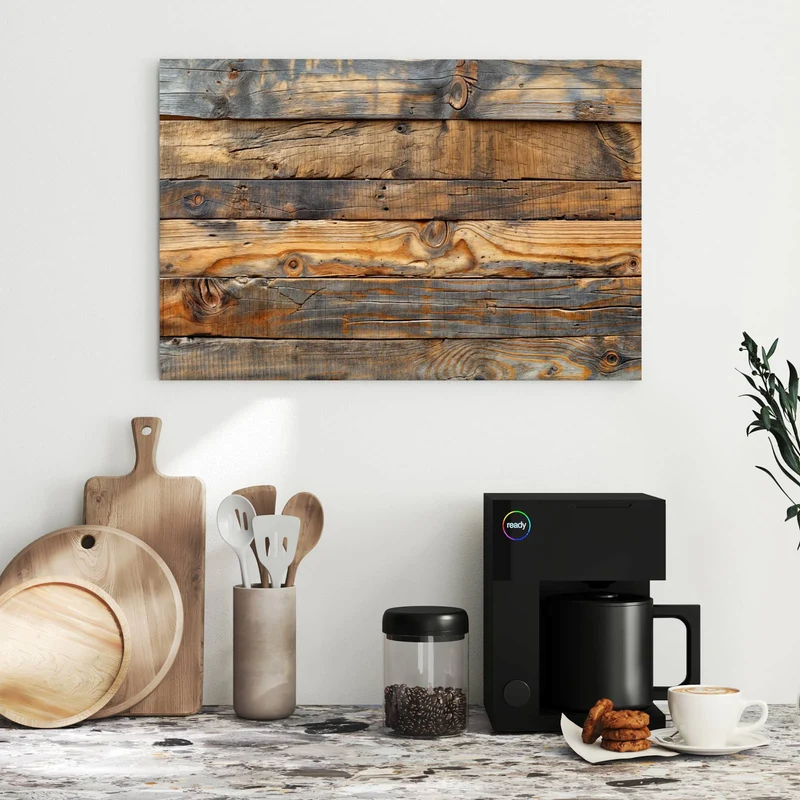 Metall Magnettafel - Holzwandoptik