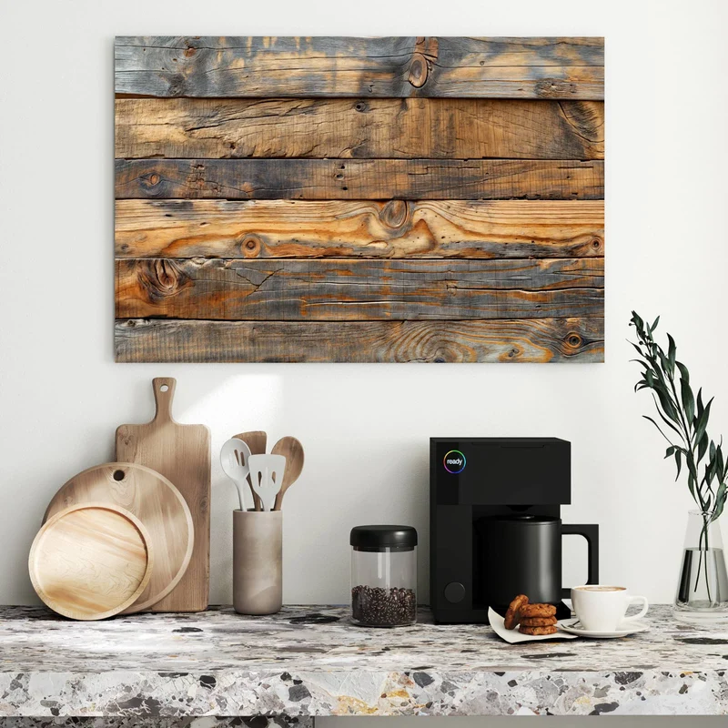 Metall Magnettafel - Holzwandoptik