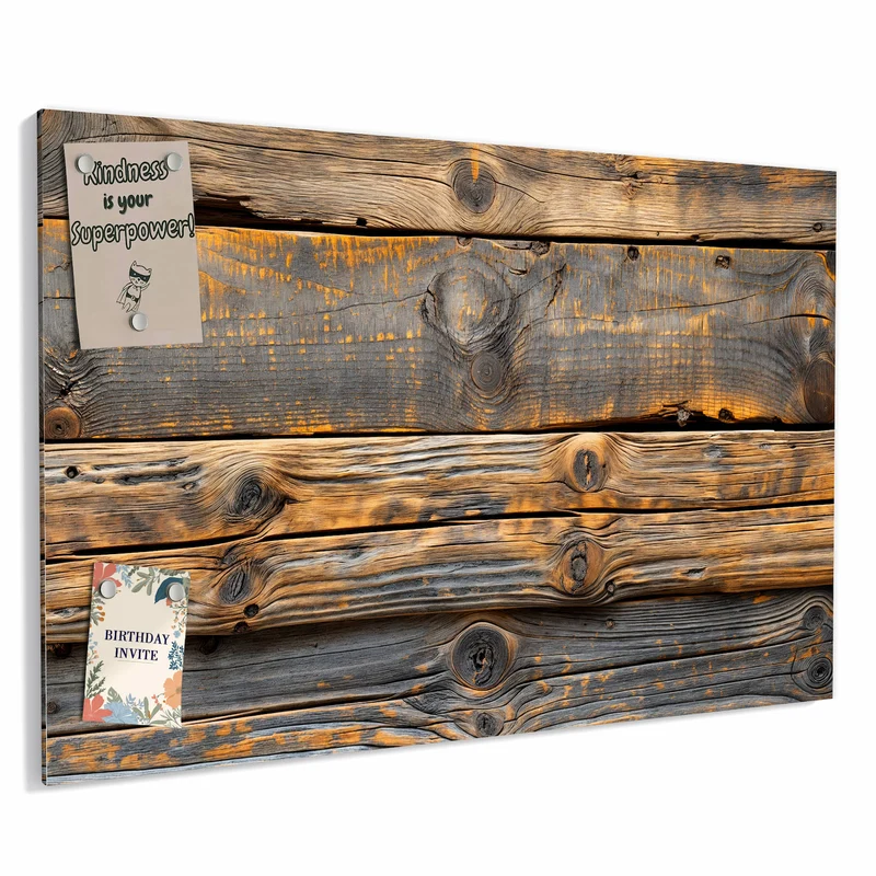 Metall Magnettafel - Rustikale Holzplanken