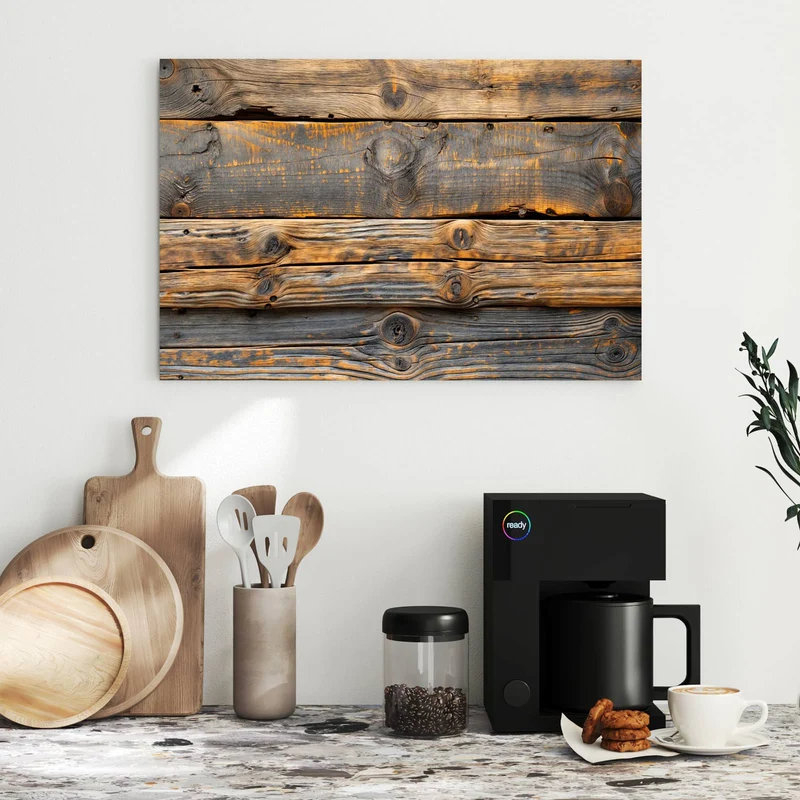 Metall Magnettafel - Rustikale Holzplanken