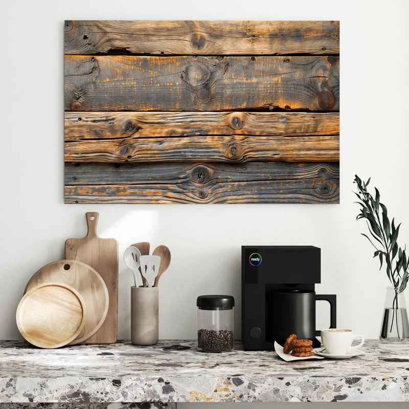 Metall Magnettafel - Rustikale Holzplanken