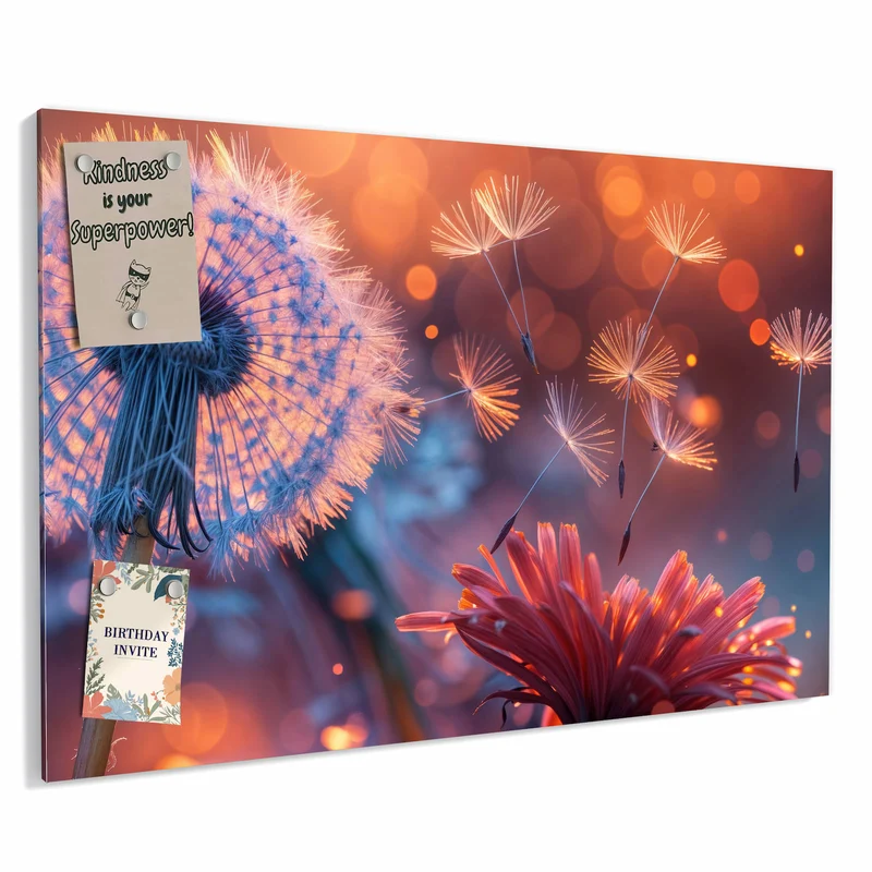 Metall Magnettafel - Glühende Pusteblume