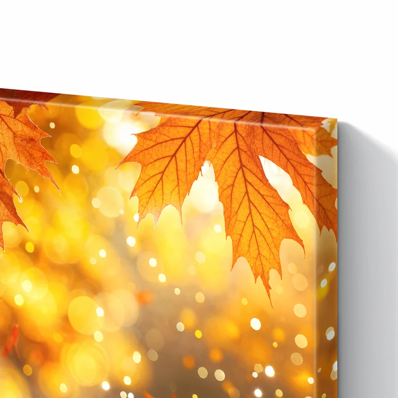 Metall Magnettafel - Orange Ahornblätter