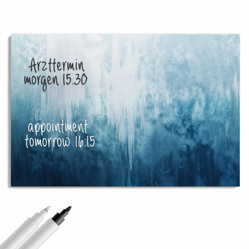Metall Magnettafel - Gefrorener Wasserfall