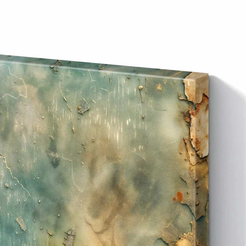 Metall Magnettafel - Türkise Patina mit Gold