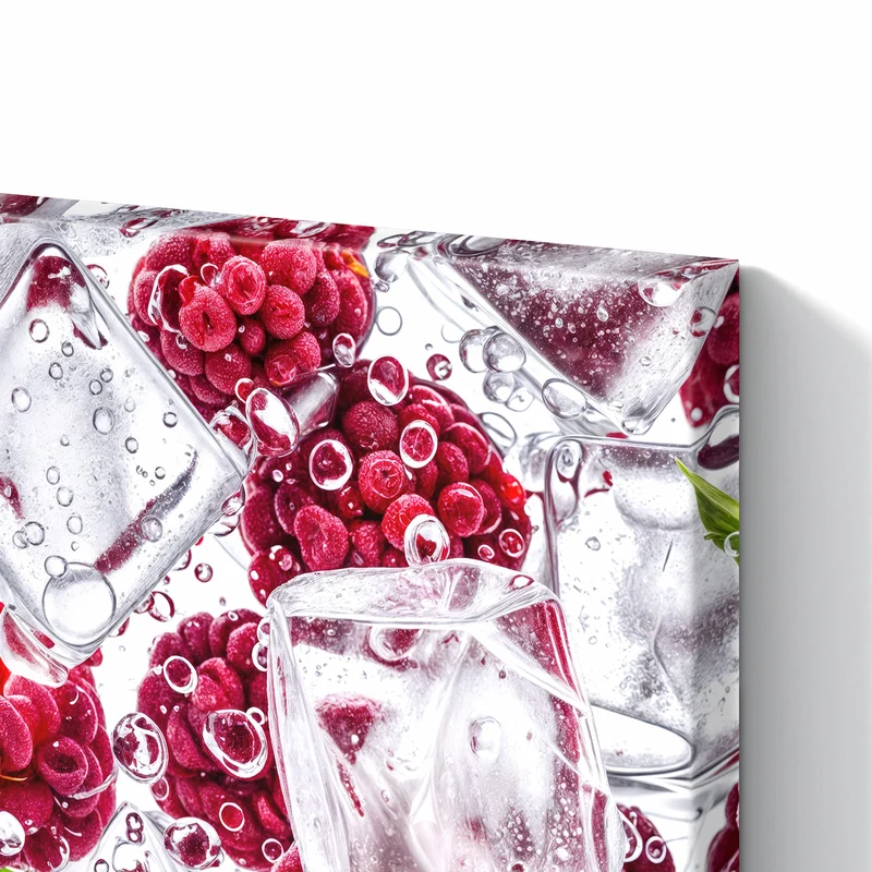 Metall Magnettafel - Himbeeren im Eis