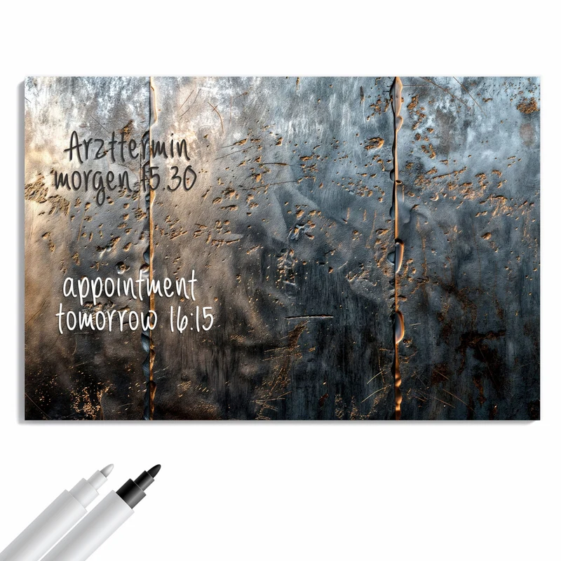 Metall Magnettafel - Rostige Stahlplatten