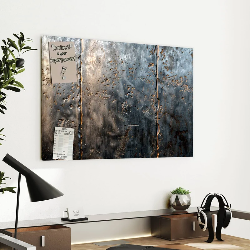 Metall Magnettafel - Rostige Stahlplatten