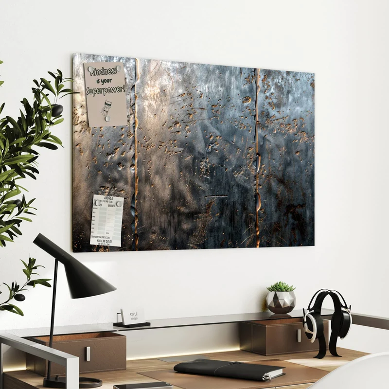 Metall Magnettafel - Rostige Stahlplatten