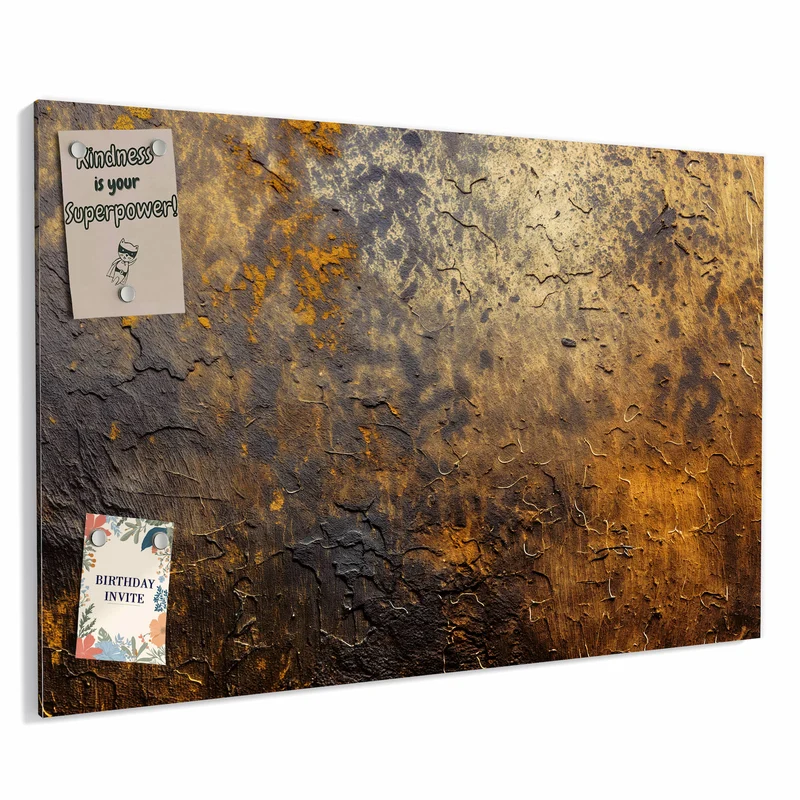 Metall Magnettafel - Goldbrauner Rost