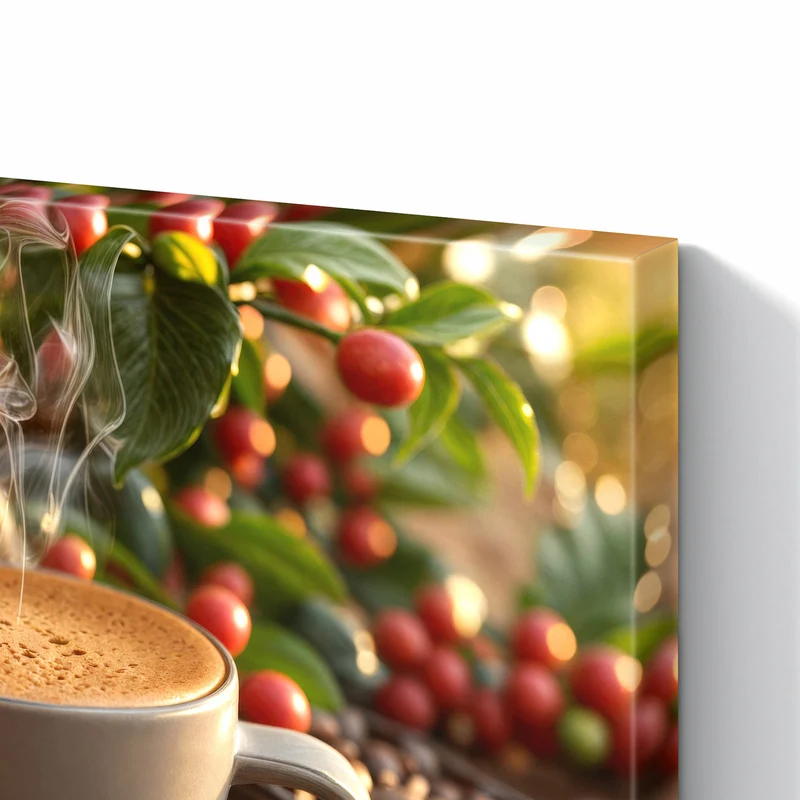 Metall Magnettafel - Tasse mit Kaffeekirschen