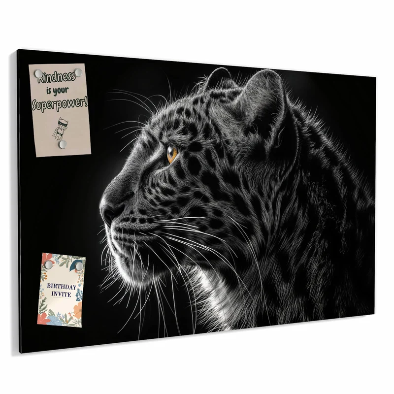 Metall Magnettafel - Leopard im Profil