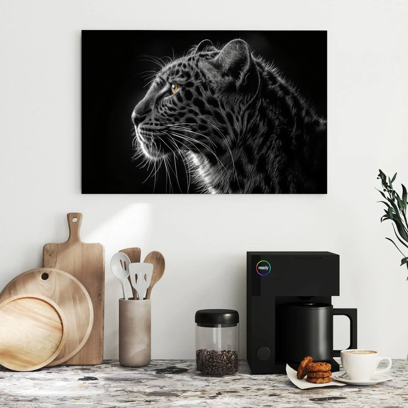 Metall Magnettafel - Leopard im Profil