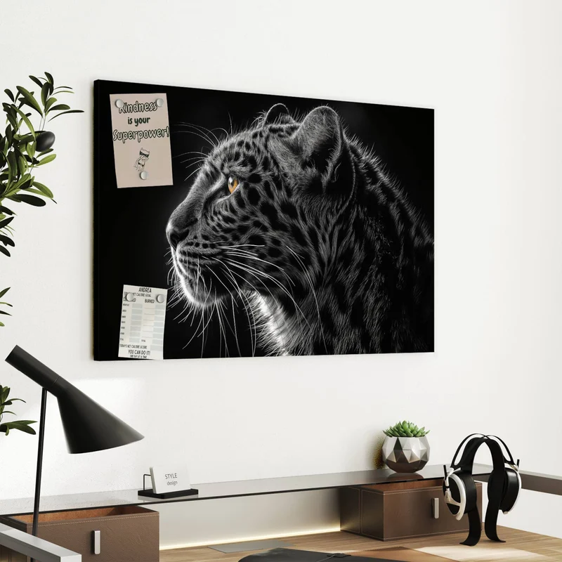 Metall Magnettafel - Leopard im Profil