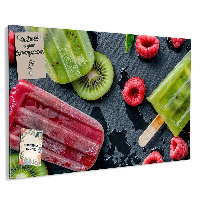 Metall Magnettafel - Fruchteis auf Schiefer