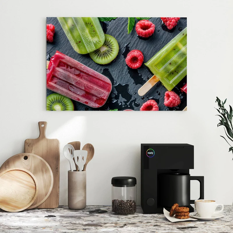 Metall Magnettafel - Fruchteis auf Schiefer