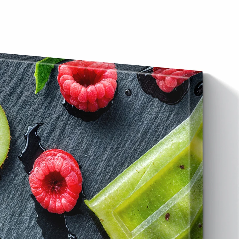 Metall Magnettafel - Fruchteis auf Schiefer