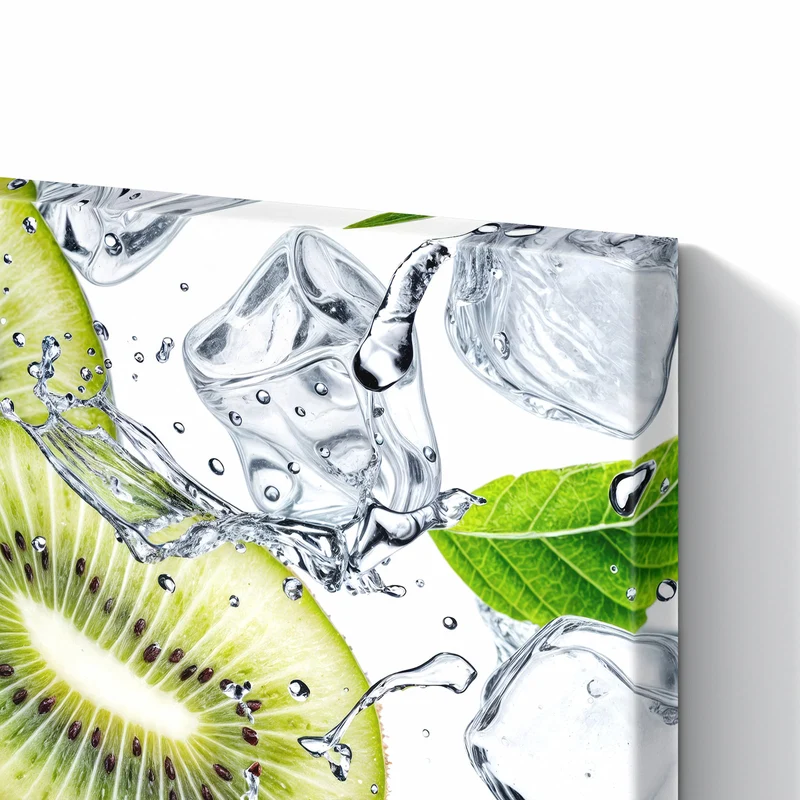Metall Magnettafel - Kiwi und Eiswürfel