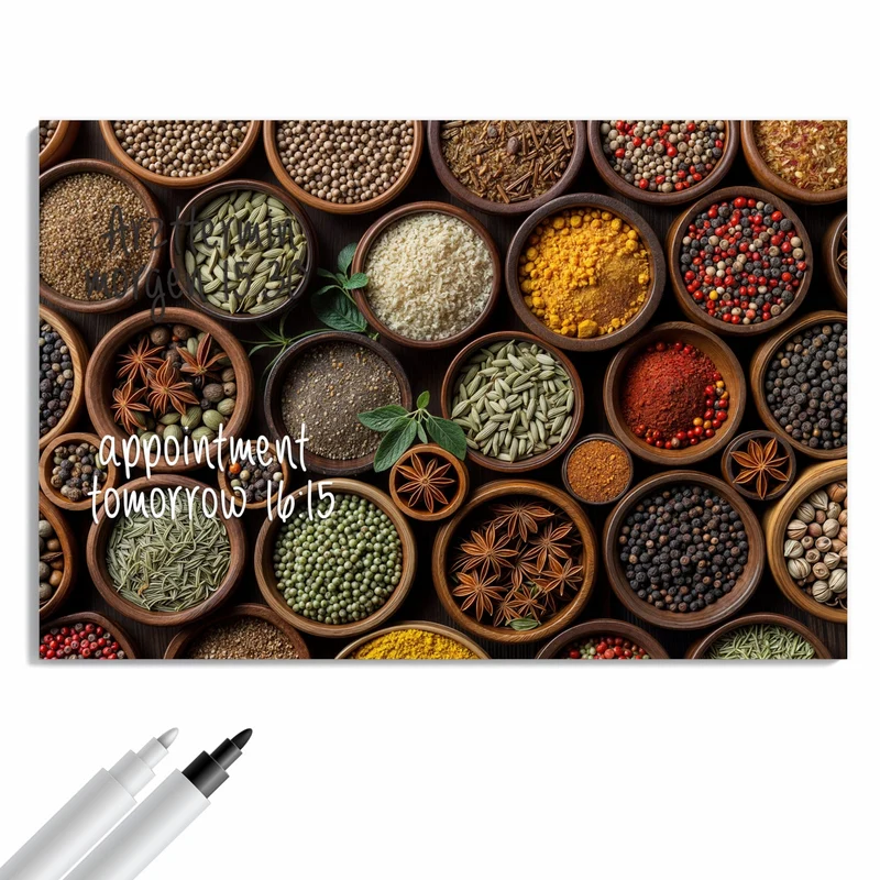 Metall Magnettafel - Bunte Gewürzschalen