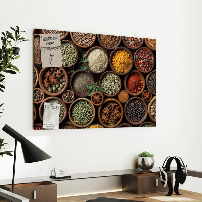 Metall Magnettafel - Bunte Gewürzschalen