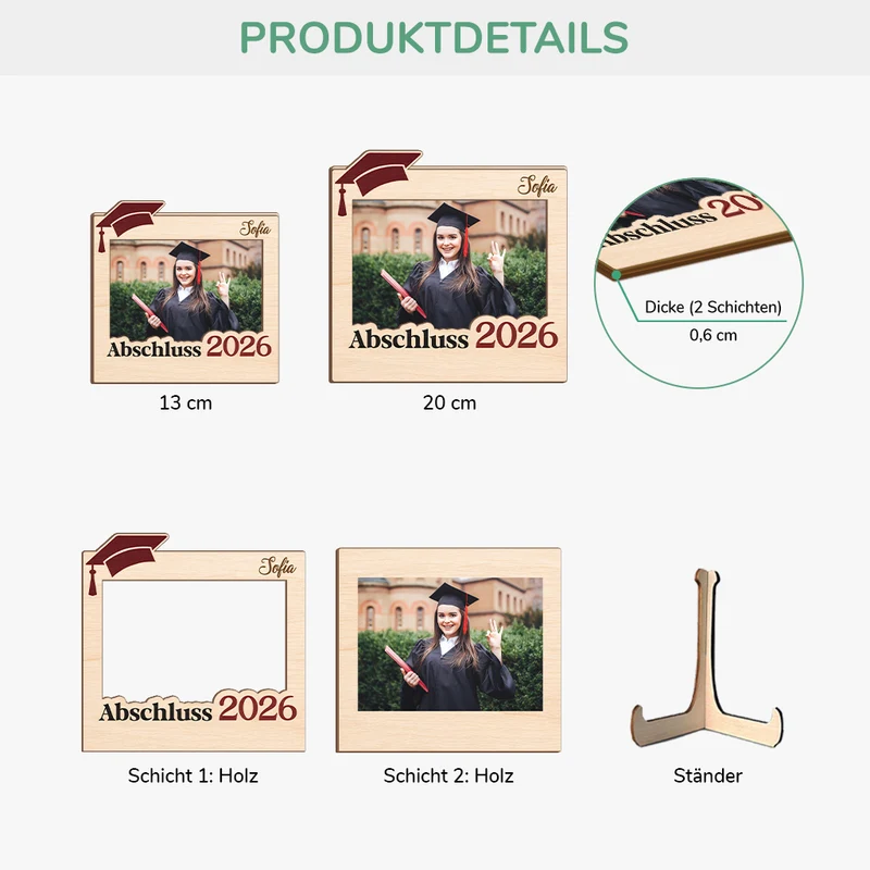 Abschluss / Abi - Personalisierte Geschenke Foto | Holzaufsteller