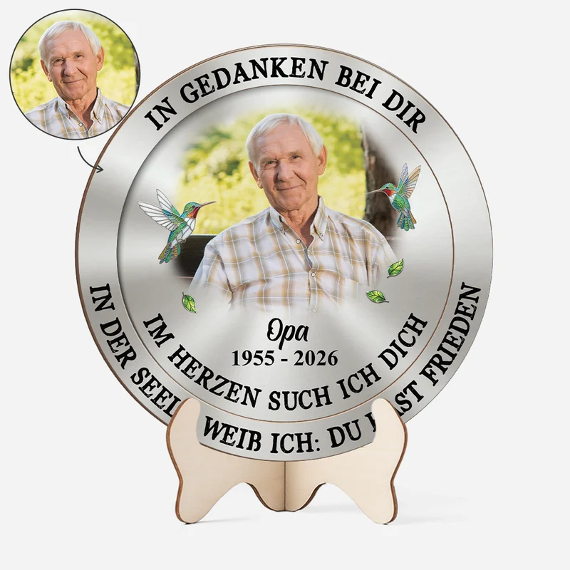Du Hast Deinen Frieden Gefunden - Personalisierte Trauergeschenke | Holzaufsteller Opa Oma