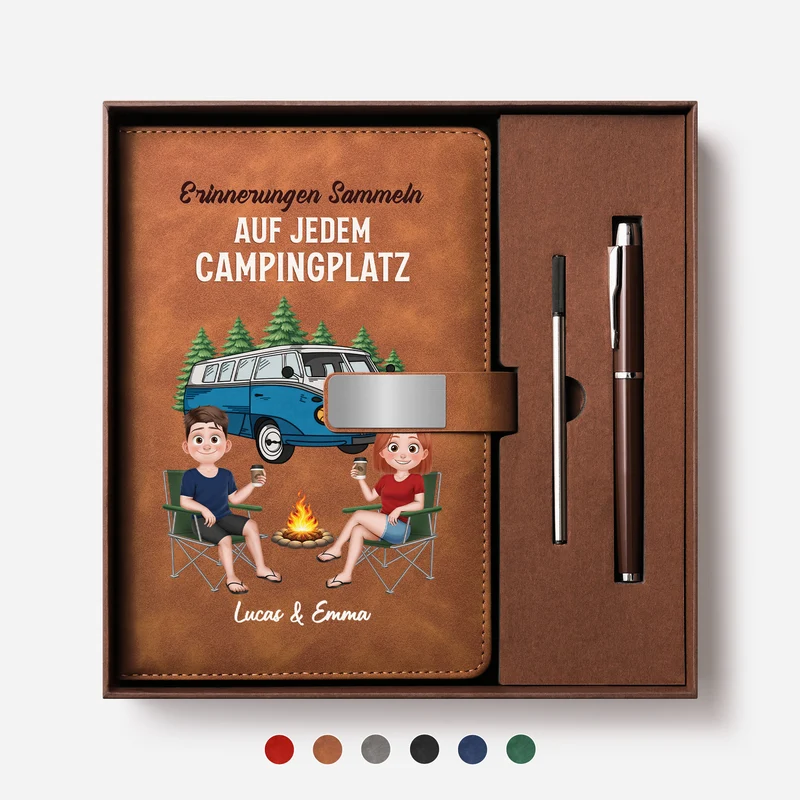 Erinnerungen Sammeln Auf Jedem Campingplatz - Personalisierte Paar Geschenke | Notizbuch Mit Stift Camping