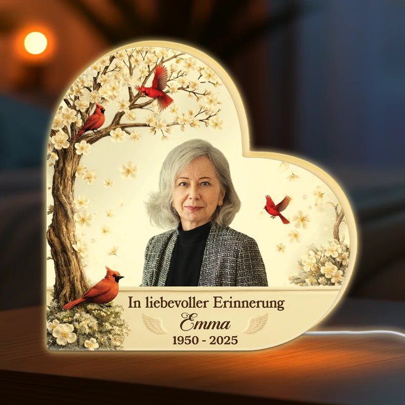 [3D-Optik] In Liebevoller Erinnerung - Personalisierte Trauergeschenke | Lightbox Foto Mama Papa