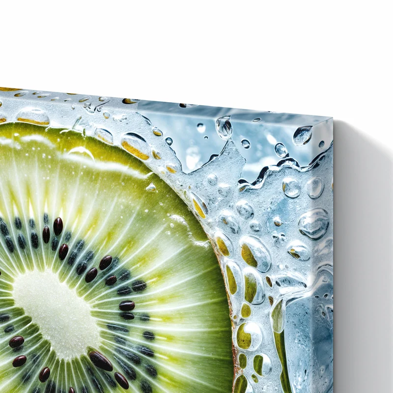 Metall Magnettafel - Kiwi in Wasserblasen