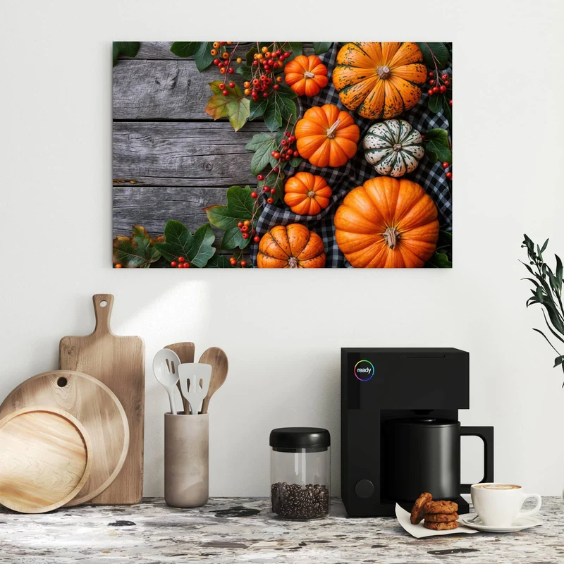 Metall Magnettafel - Kürbisse und Beeren