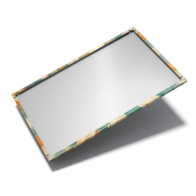 Metall Magnettafel - Strahlenkranz in Orange