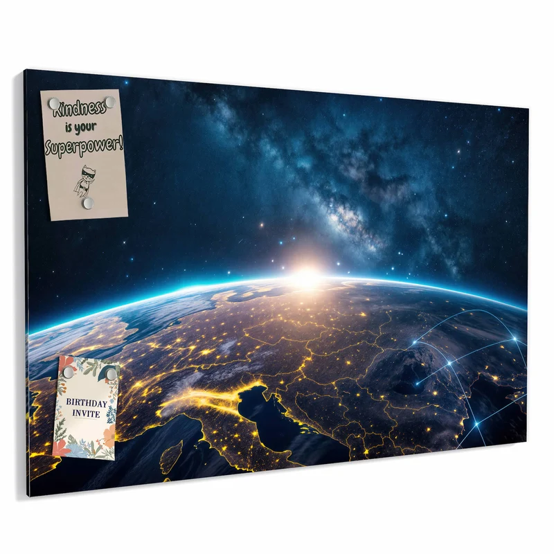 Metall Magnettafel - Vernetzte Erde