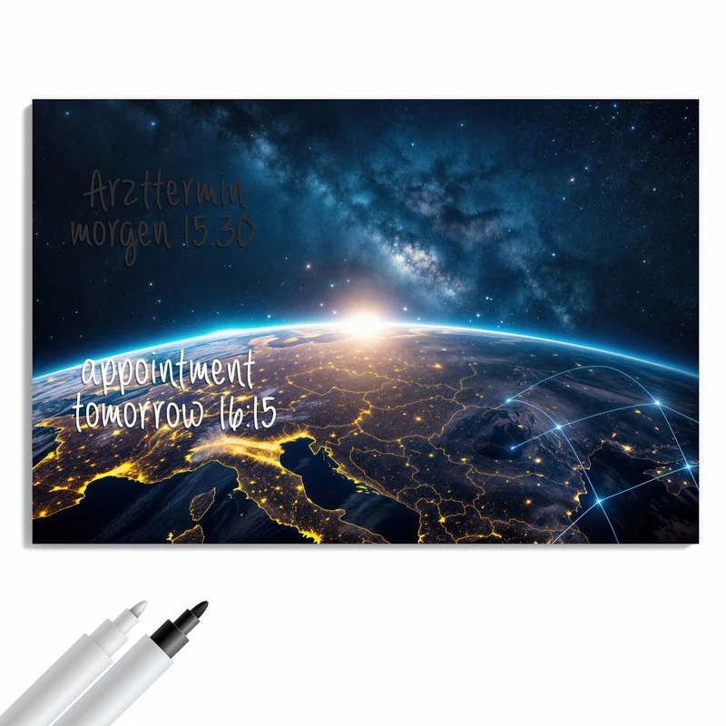 Metall Magnettafel - Vernetzte Erde